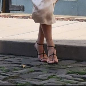 Zara genuine leather heeled sandals black